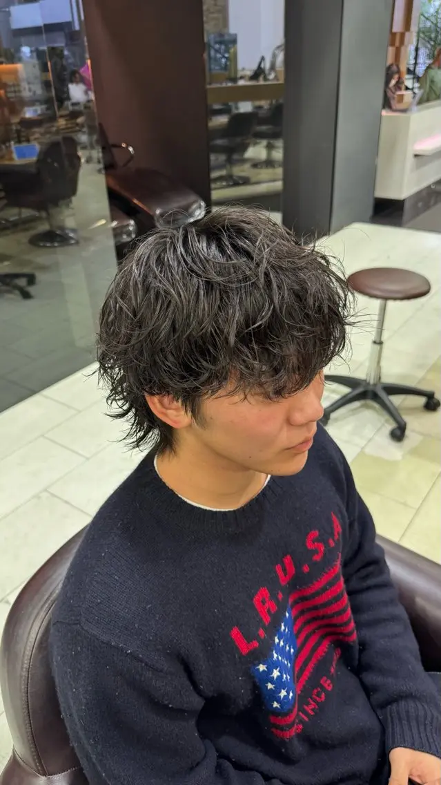 パーマ メンズ カット パーマ メンズパーマ特化 ふうきのヘアスタイル