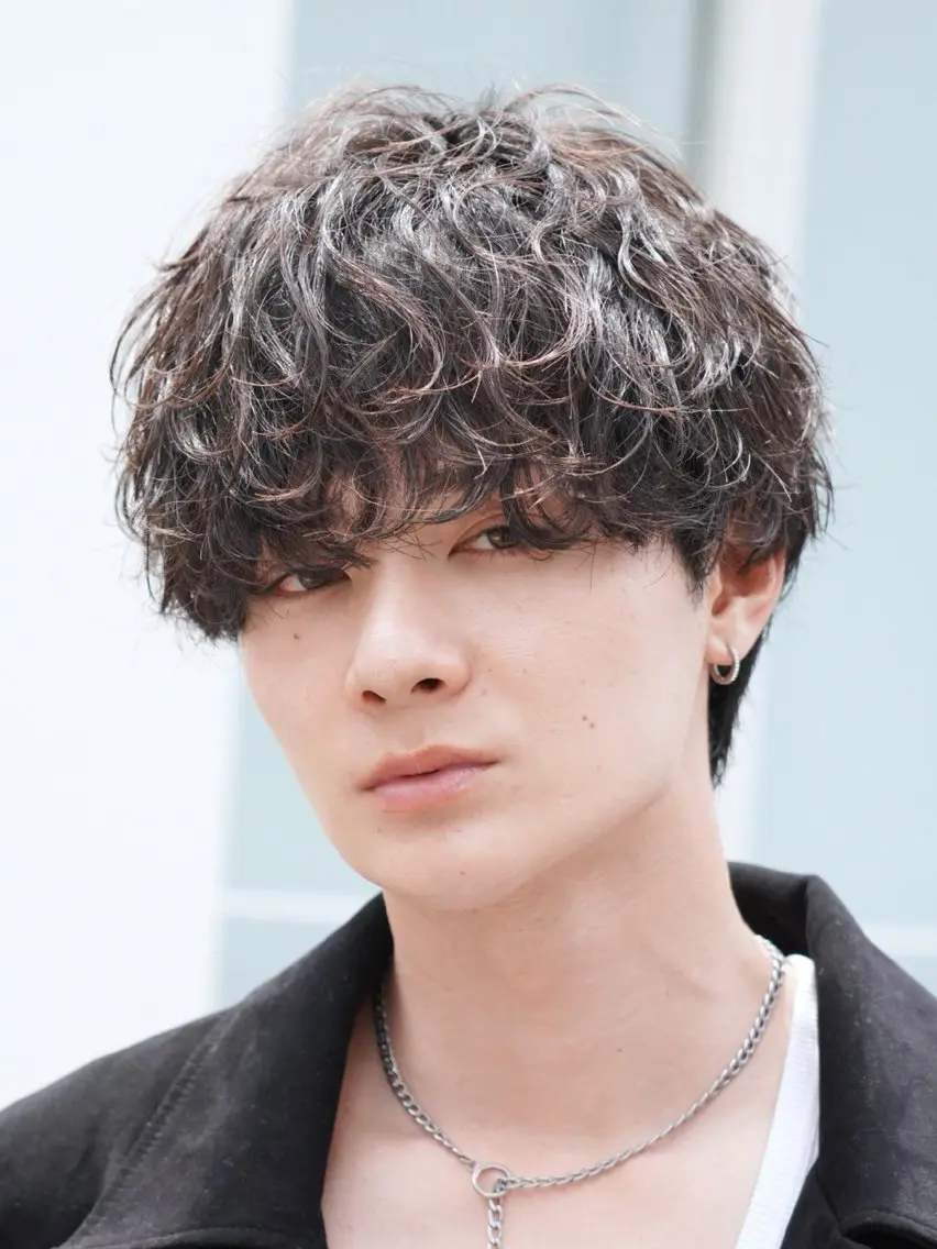 パーマ メンズ パーマ メンズミディアム 無料イノウエのヘアスタイル