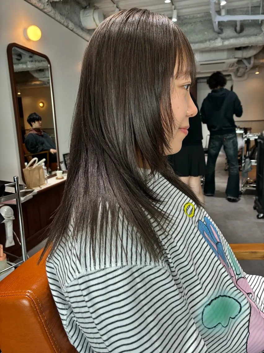 ミディアム カラー ヘアアレンジ カット ヘアカラー トリートメント 💟Opus/ Mizuki🐕💟のヘアスタイル