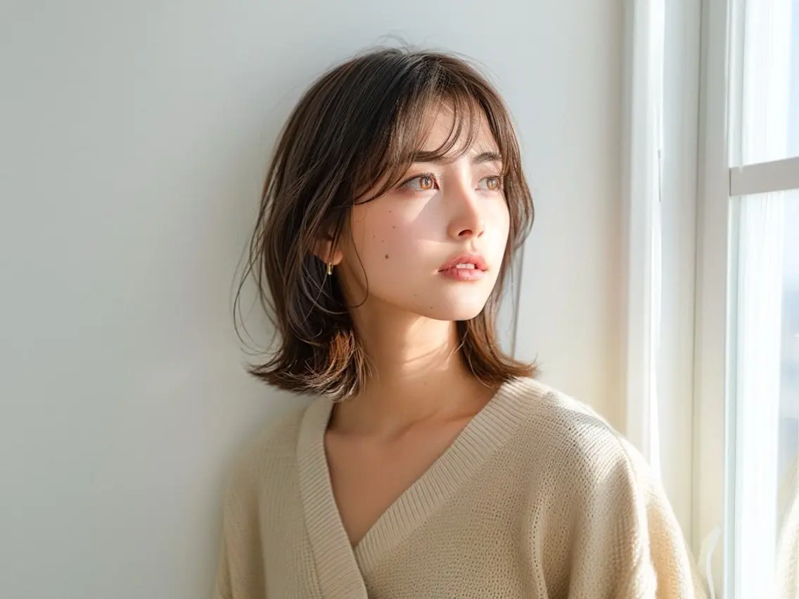 ミディアム カラー カット ヘアカラー edA. 鎌倉のヘアスタイル
