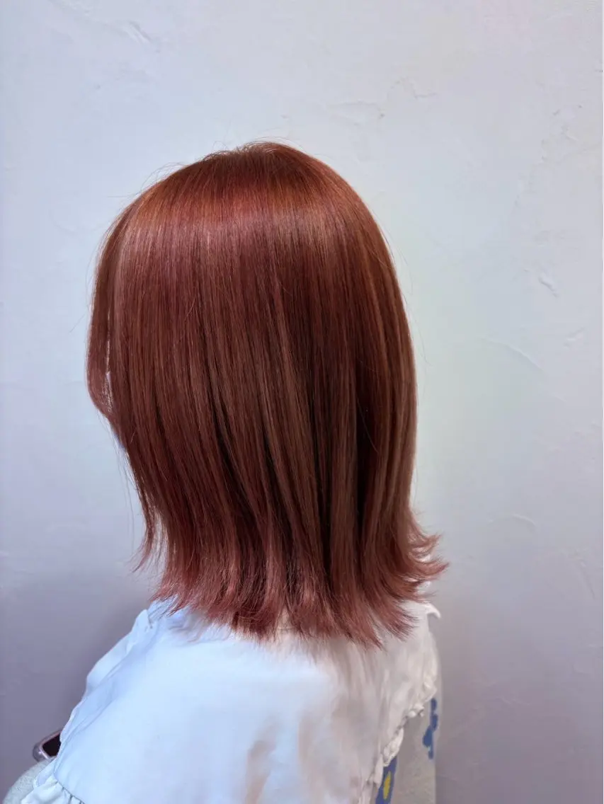 ミディアム ピンクブラウン ヘアカラー 木村 澪奈のヘアスタイル