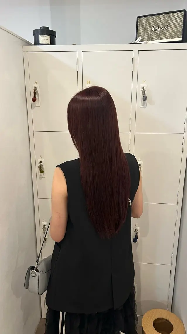 ロング 縮毛矯正 イザワサヤ/梅田 /レイヤーカット🎀のヘアスタイル
