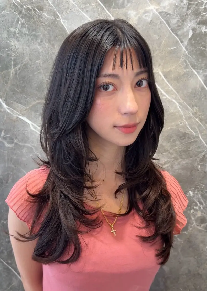 ロング カット レイヤー透明感カラー ブリーチ🎀オトハのヘアスタイル