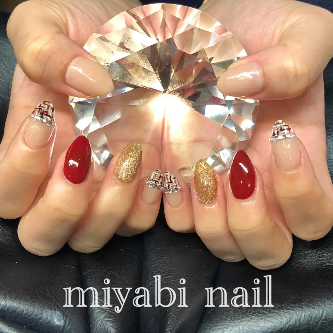 ネイル アートネイル ボルドー ジェルネイル マグネットネイル 持ち込み ハンドネイル miyabi nail 桂川駅近くのネイルデザイン
