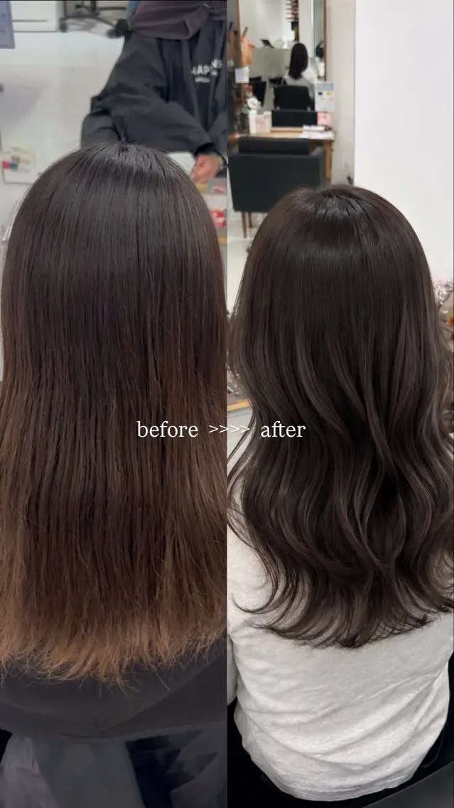 セミロング カラー あきやま はるかのヘアスタイル