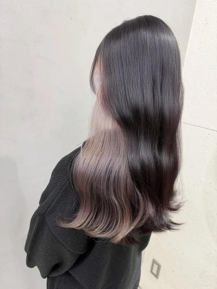 セミロング カラー ヘアアレンジ ベージュカラー ミルクティーベージュ ピンクカラー 大宮/山口 竣也のヘアスタイル