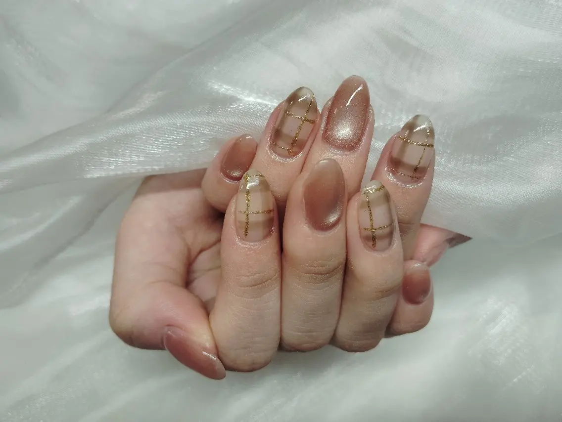 チップ長さ出し10本シンプルデザイン120分¥10990の写真