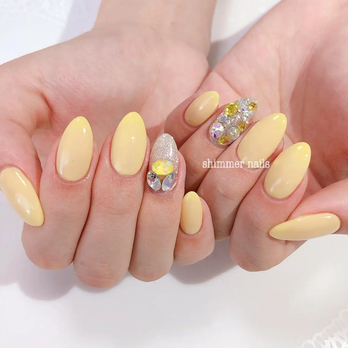 ネイル 黄色 shimmer nailsのネイルデザイン