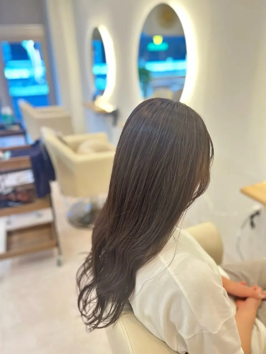 セミロング 髪質改善 ヘアカラー トリートメント 髪質改善カラー/韓国 /井上 拓也のヘアスタイル