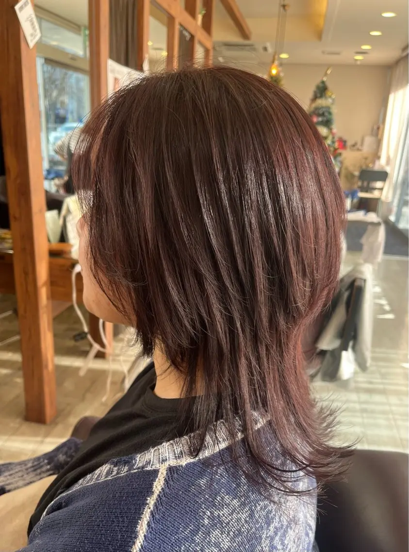 ミディアム 🎀OJIMA 🤍ピンクカラー🎀のヘアスタイル