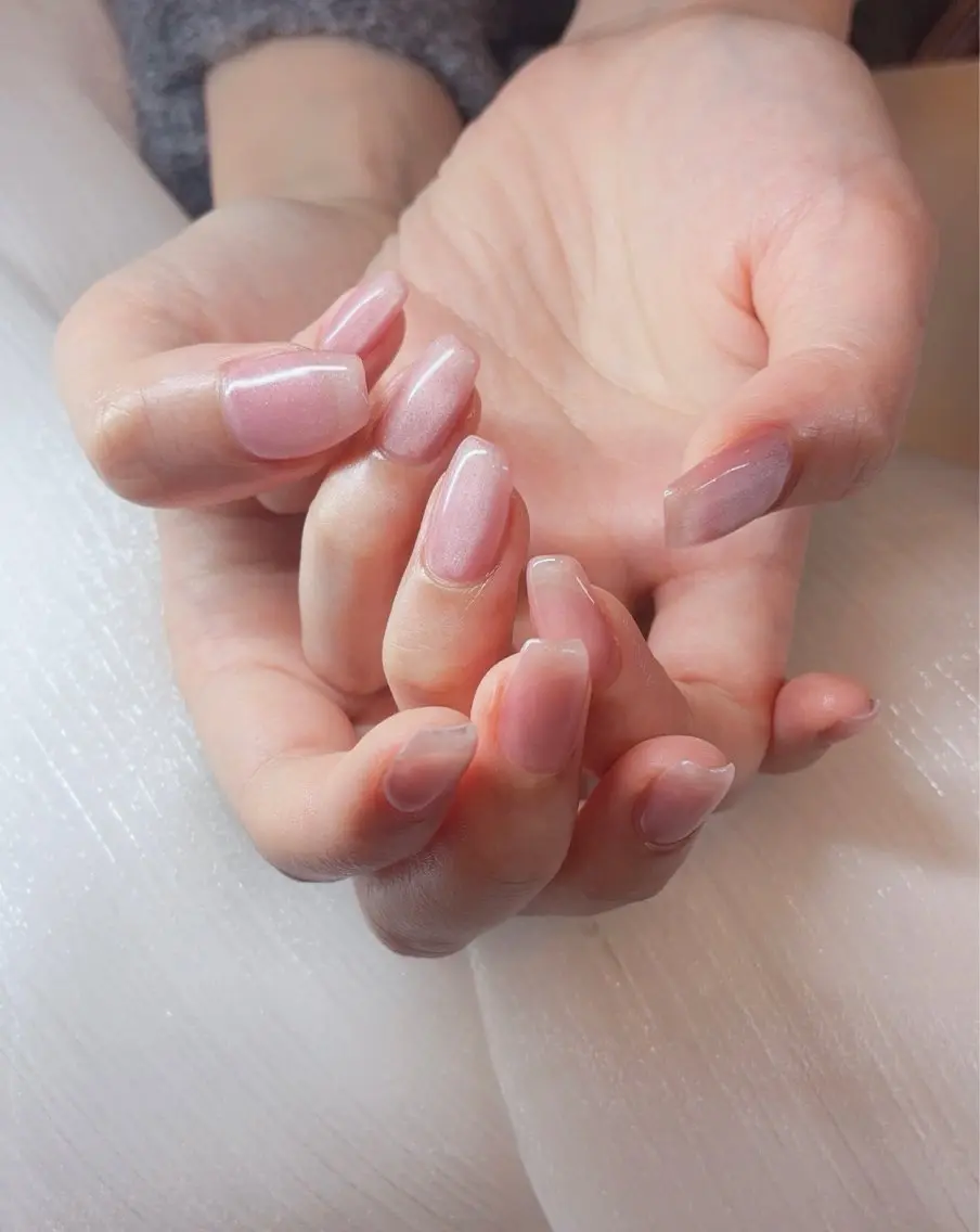 ネイル マグネットネイル ピンク ハンドネイル Bonheur NailSalonのネイルデザイン
