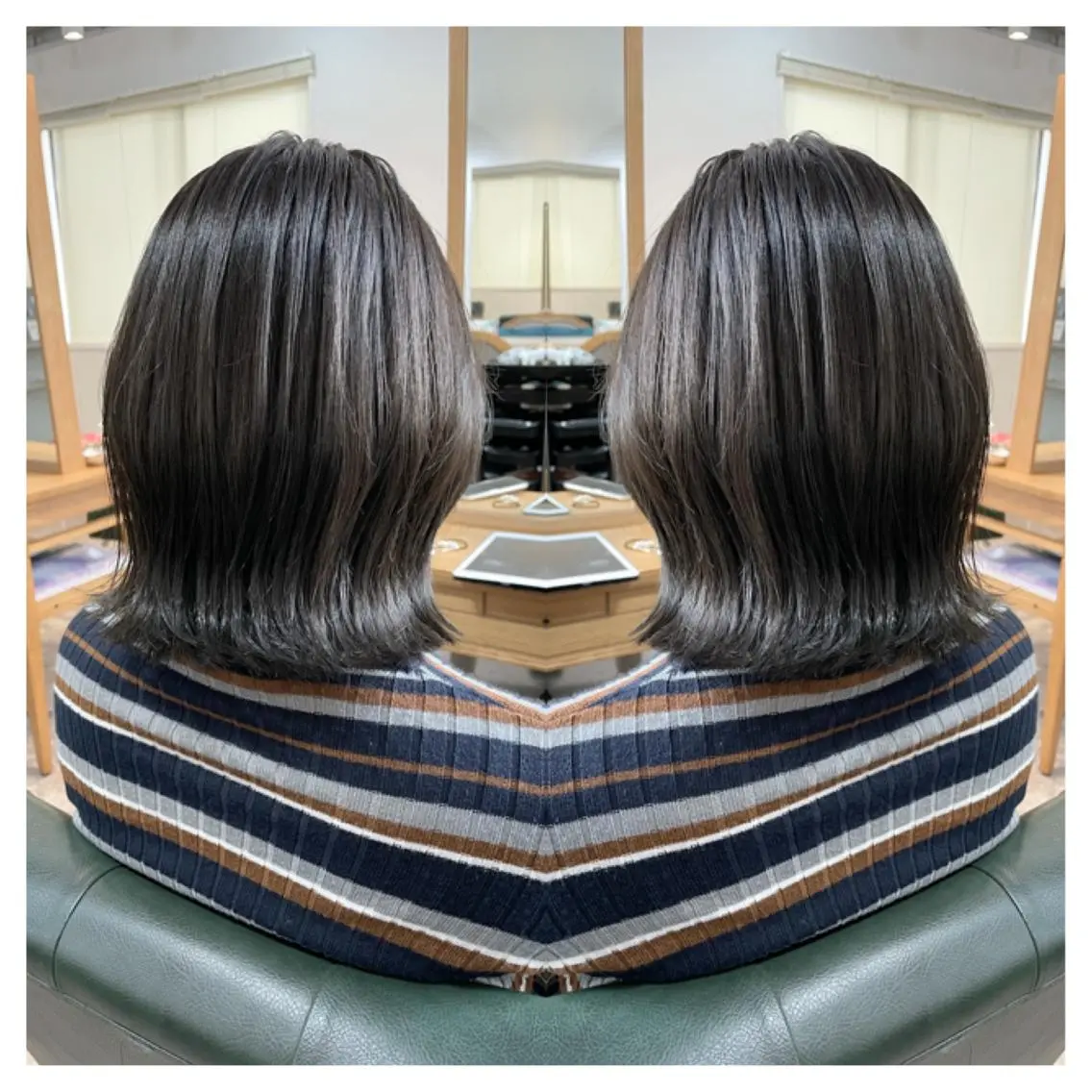 ミディアム カラー カット ヘアカラー トリートメント 村山 茉衣のヘアスタイル