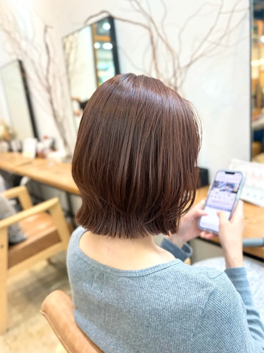 ミディアム カラー ブラウンカラー オレンジ Hana❁⃘*.ﾟ Jr.stylistのヘアスタイル