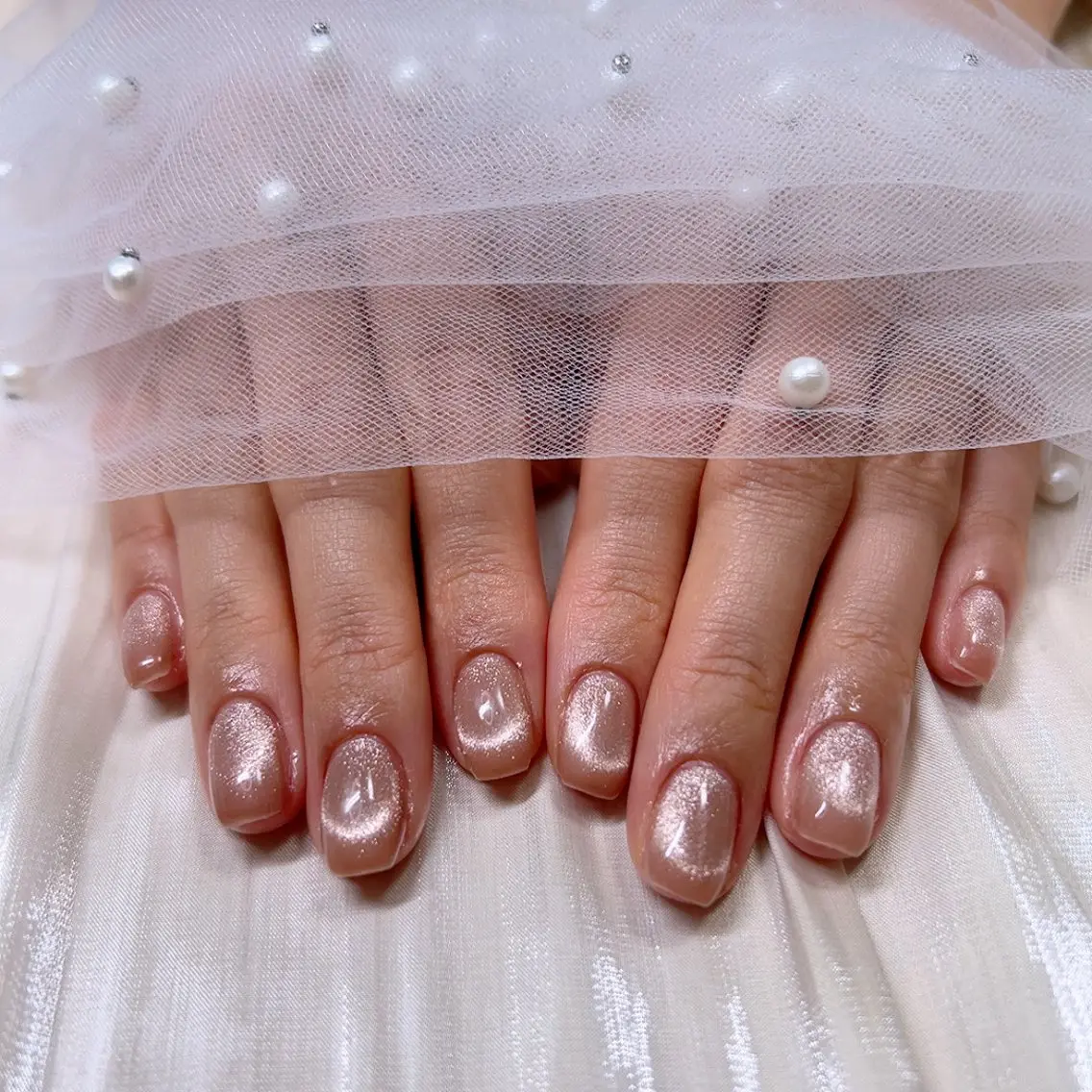 ネイル フレンチネイル マグネットネイル マグネットフレンチ オフィスネイル シンプルネイル Cute Tips nailのネイルデザイン