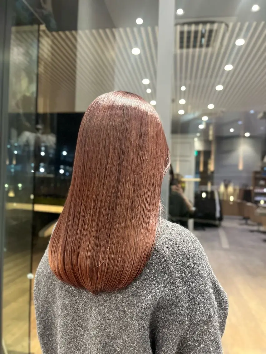 セミロング カラー ベージュカラー ピンクカラー ピンクベージュ 艶カラー ❄️Saeのヘアスタイル