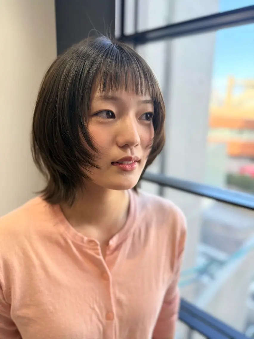 ショート 酸性ストレート カット 縮毛矯正 🌺レイヤー/艶髪 海外ヘア🌺舟橋瑞稀のヘアスタイル