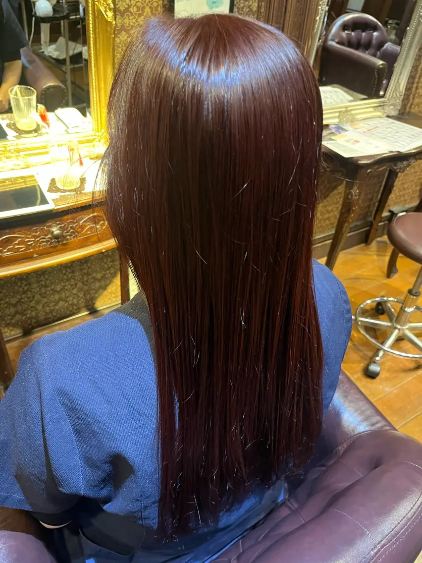 ロング カラー ブラウンカラー レッドカラー レッドブラウン ✂︎grace ✂︎mahoのヘアスタイル