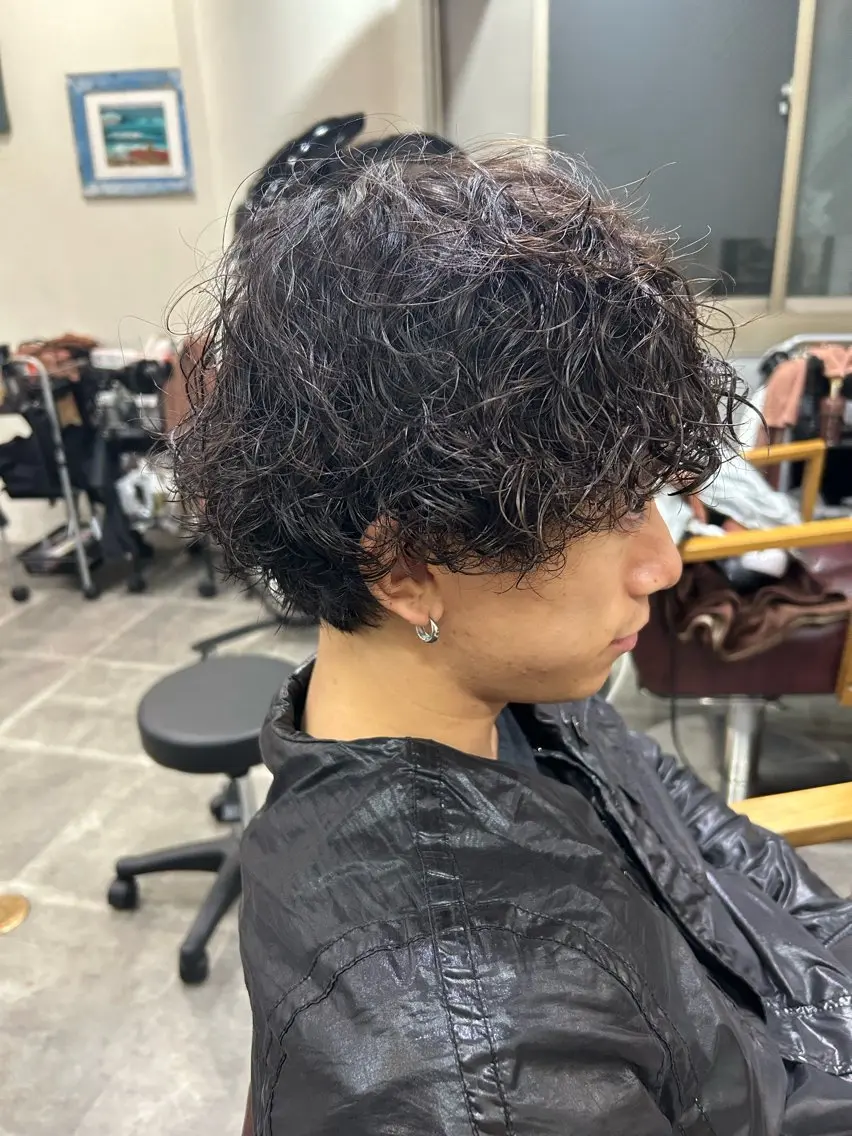 ショート メンズ メンズパーマ 波巻きパーマ カット パーマ メンズパーマ 髪質改善☆有馬のヘアスタイル