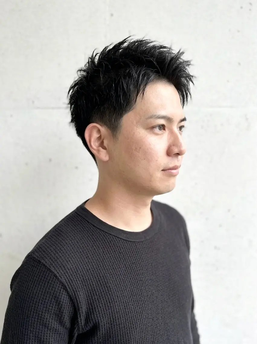 ショート メンズ 刈り上げ カット 大人メンズパーマ /石川瑠青のヘアスタイル