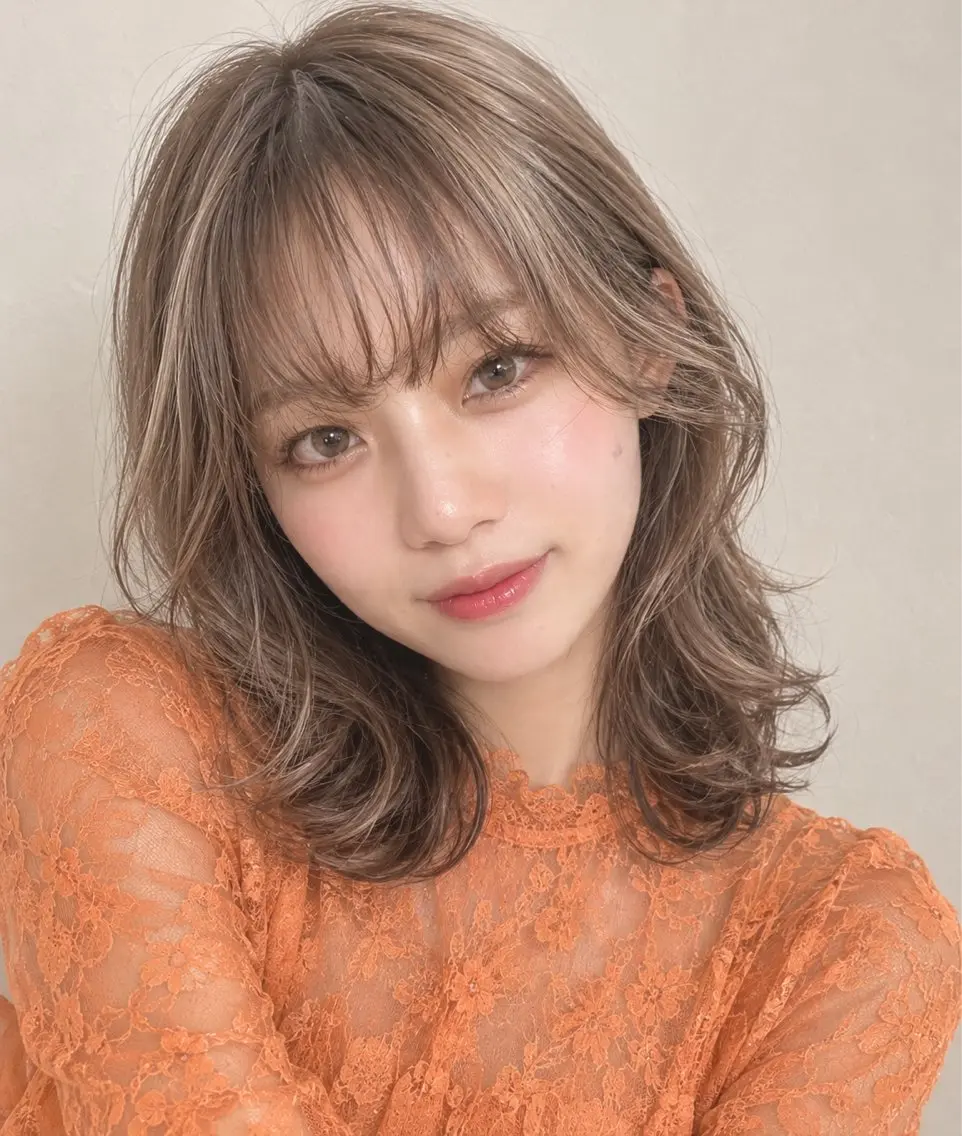 ミディアム カラー パーマ カット ヘアカラー トリートメント m ā l o. マァロのヘアスタイル