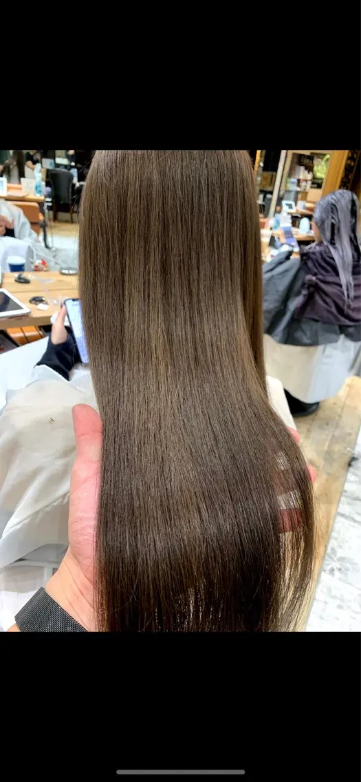 ロング ヘアカラー トリートメント 透明感カラー 大工廻あすやのヘアスタイル