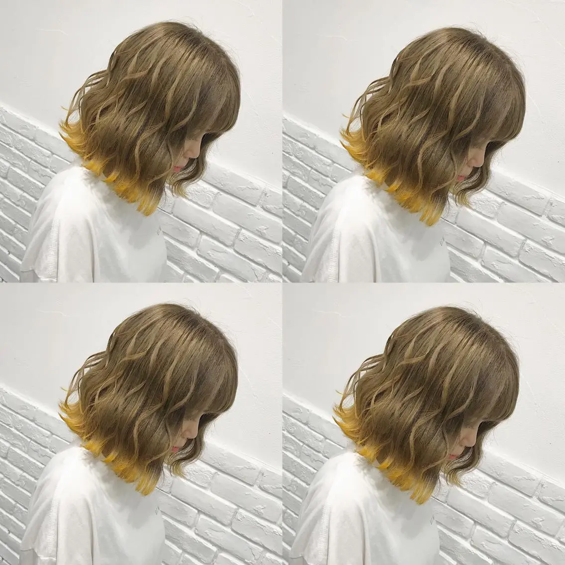 ミディアム カラー ヘアアレンジ ヘアカラー トリートメント TAKUMAブリーチ /デザインカラーのヘアスタイル