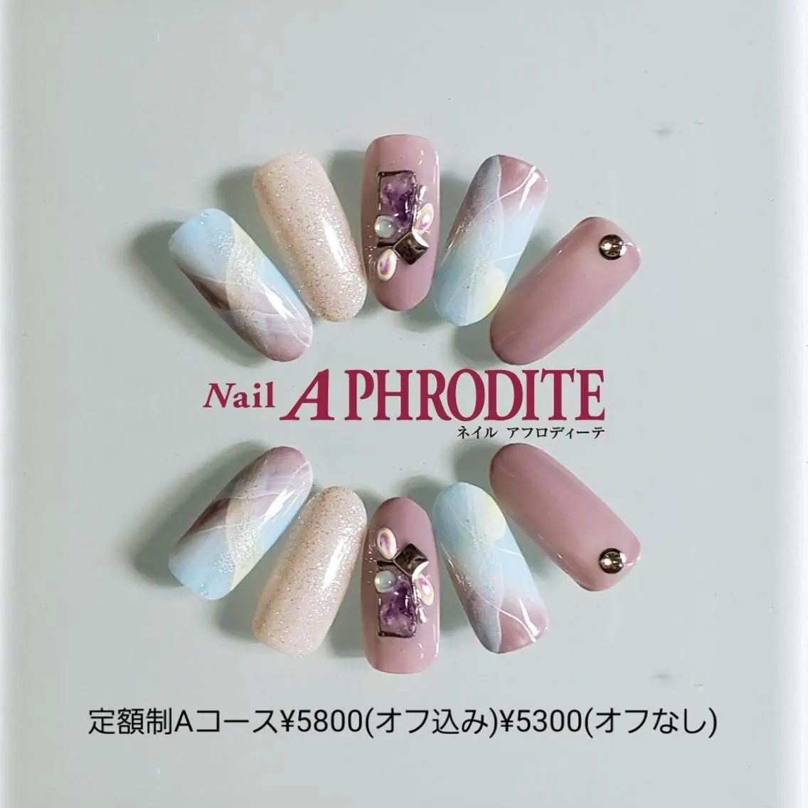 ネイル アートネイル ジェルネイル 持ち込み ソフトジェル ハンドネイル Nail Aphroditeのネイルデザイン