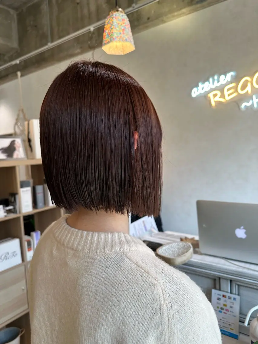 ショート 切りっぱなしボブ ボブ カット REGO Hair &eye salonのヘアスタイル
