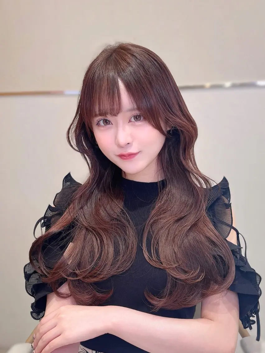 ミディアム カラー カット ヘアカラー トリートメント ヘッドスパ ヘアセット 韓国ヘア/レイヤー/ 顔まわり/りょーとのヘアスタイル