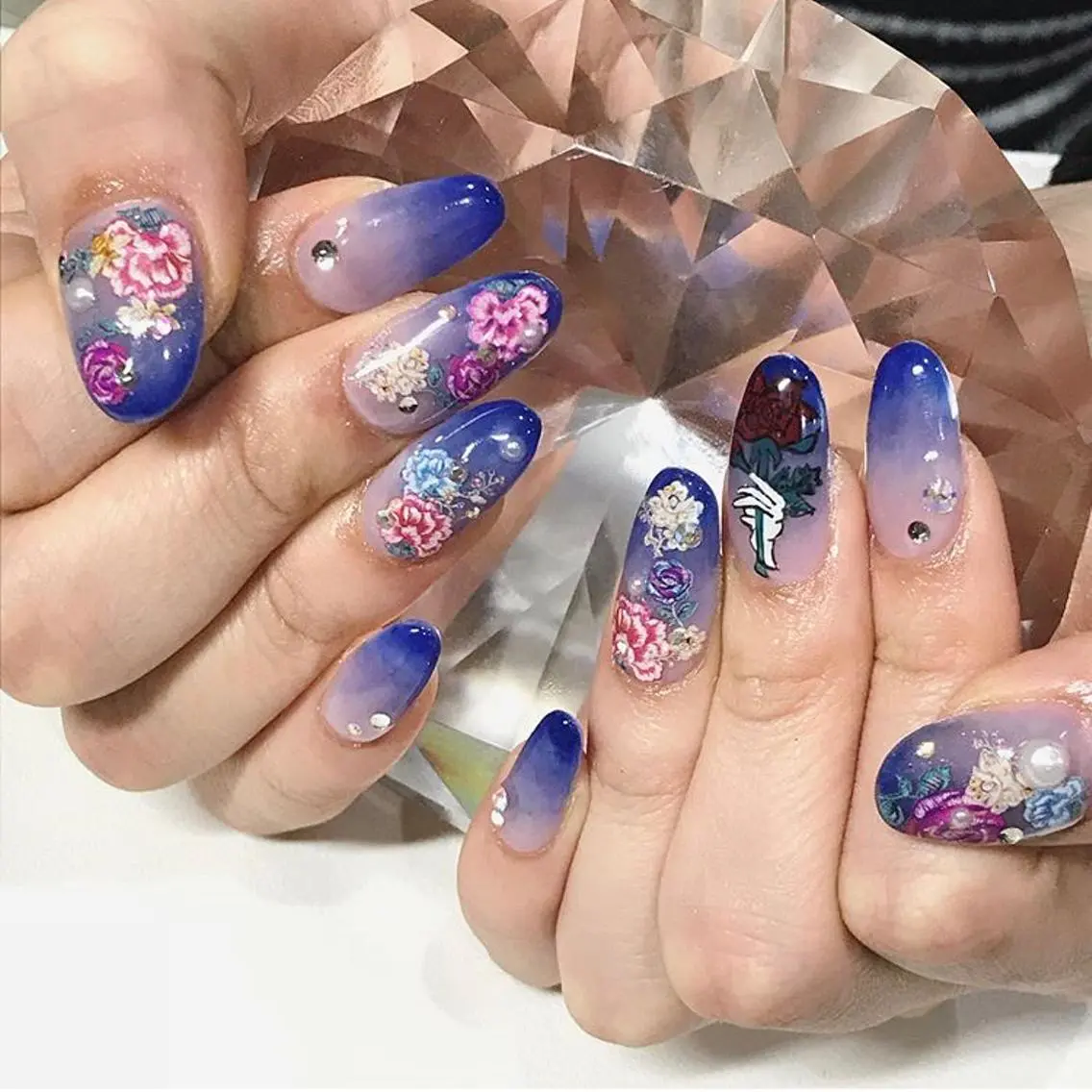 ネイル 渋谷／チップ長さ出し 👑アプレgel-xのネイルデザイン