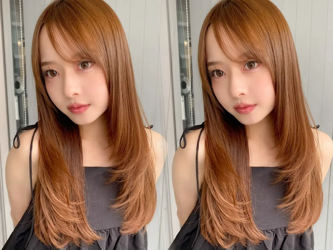 ロング カラー 髪質改善 レイヤーカット トリートメント カット ヘアカラー トリートメント レイヤー×縮毛矯正✨ 髪質改善/佐藤侑哉のヘアスタイル
