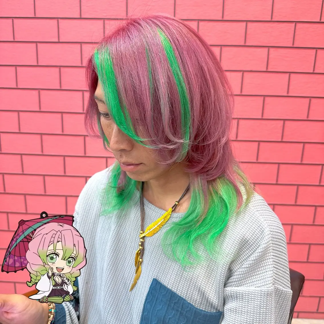 ミディアム カラー バレイヤージュ ブリーチ ケアブリーチ ダブルカラー イヤリングカラー ヘアカラー トリートメント ブリーチの神 KYONのその他イメージ