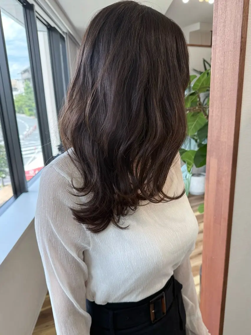 セミロング カラー カット ヘアカラー 田室 和幸のヘアスタイル