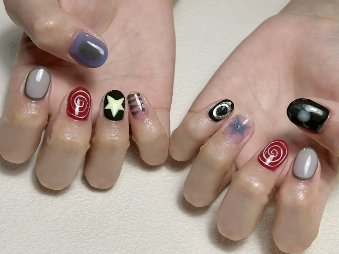 ネイル オーロラネイル 長さ出し フレンチネイル ジェルネイル ガラスフレンチ ハンドネイル Rela・S NAILのネイルデザイン