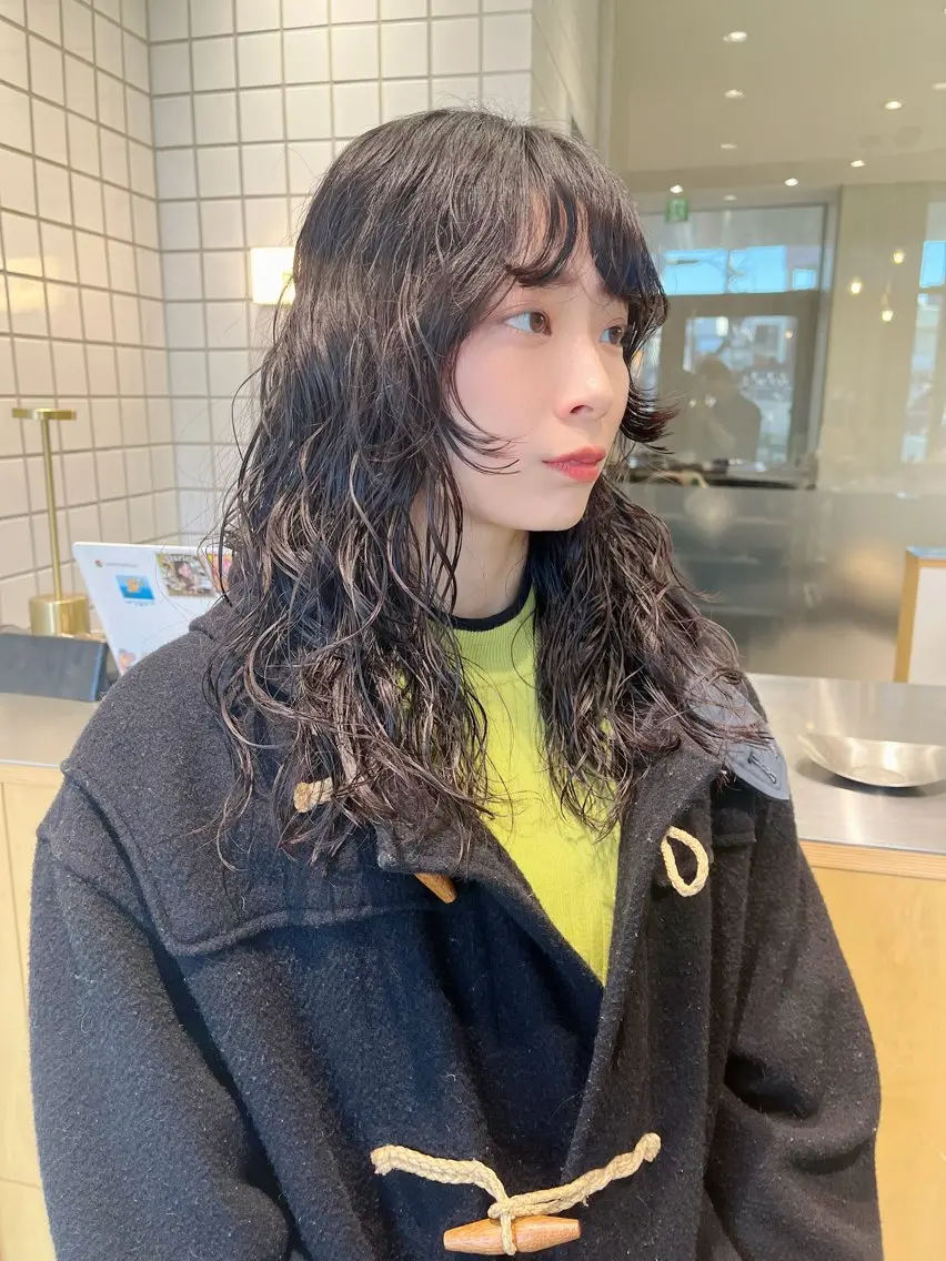 セミロング パーマ セミロングパーマ レイヤーカット ウルフカット ウルフレイヤー カット パーマ 似合わせパーマ/ kazuのヘアスタイル