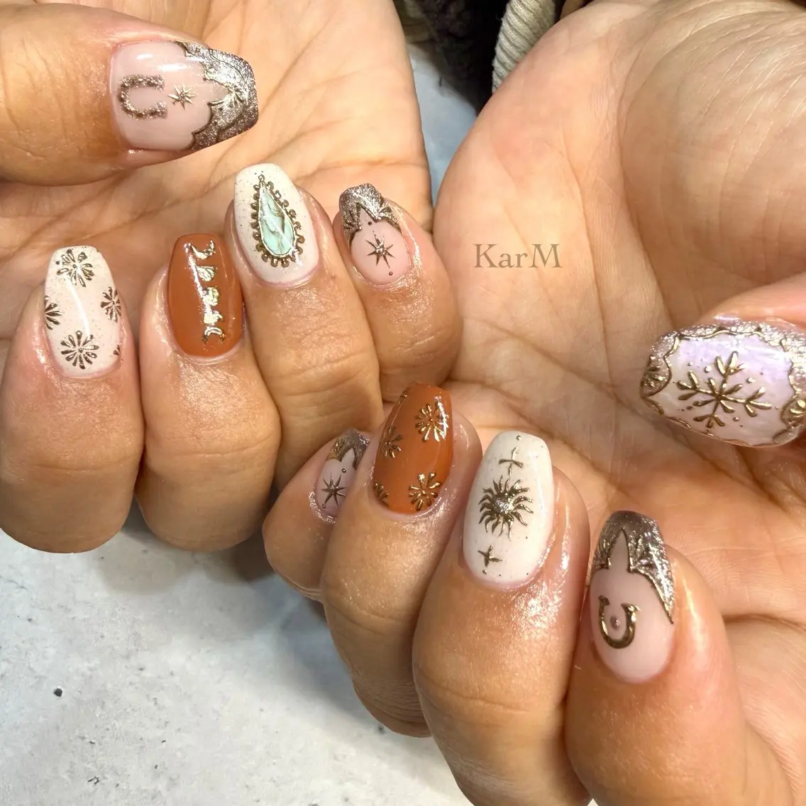 ネイル アートネイル オーロラネイル チークネイル フラッシュネイル フレンチネイル ogino karinのネイルデザイン