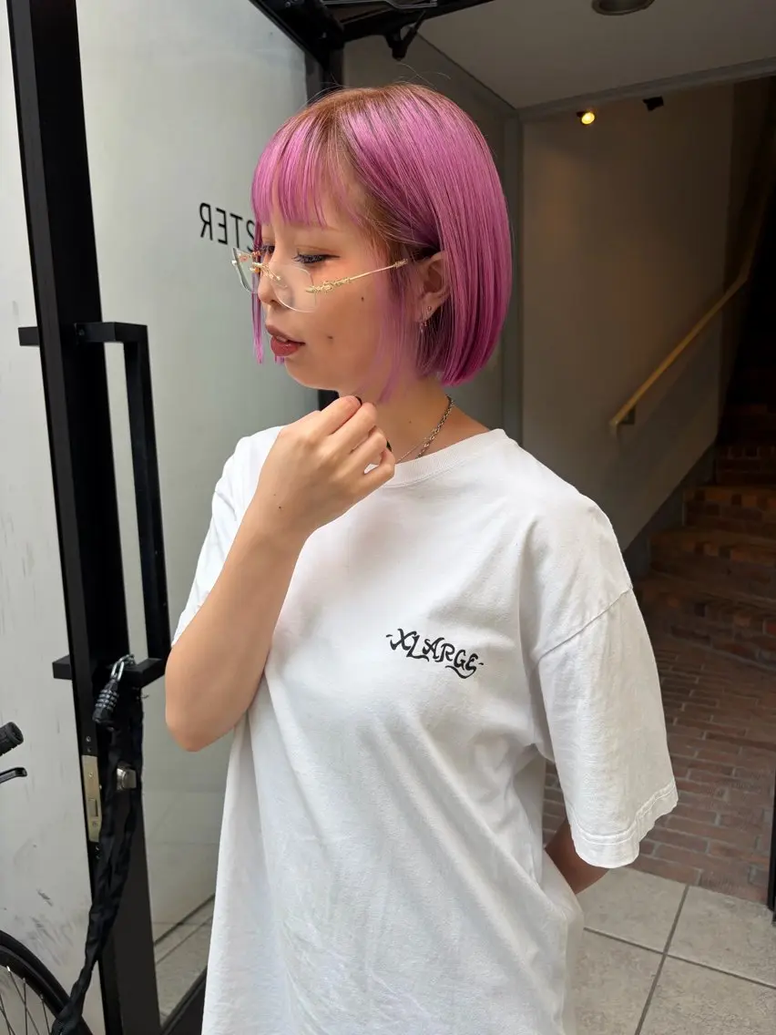 ショート カラー カット ヘアカラー ハイトーン/ショート 村上淳乃🐥のヘアスタイル