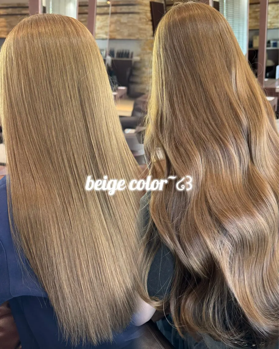 ロング ヘアカラー 🌼.*akane 韓国ヘア♡レイヤー♡のヘアスタイル