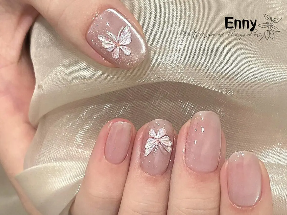 ネイル チークネイル 長さ出し フラッシュネイル フットネイル フレンチネイル Nailsalon Ennyのネイルデザイン