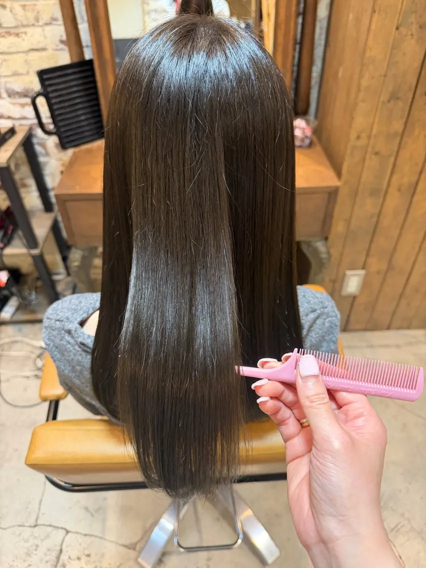 ロング カラー ブラウンカラー 透明感カラー グレージュ オリーブカラー オレンジ カット ヘアカラー トリートメント 七井 香奈 (なないかな)のヘアスタイル