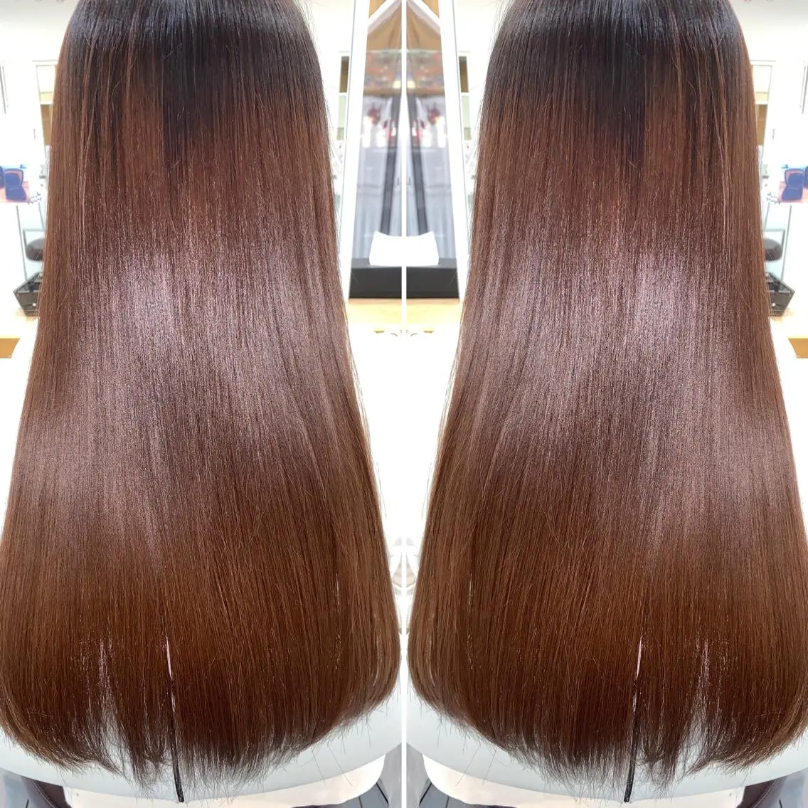 ロング パーマ ストレートパーマ カット 縮毛矯正 髪質改善/縮毛矯正 /レイヤーカット岡部のヘアスタイル