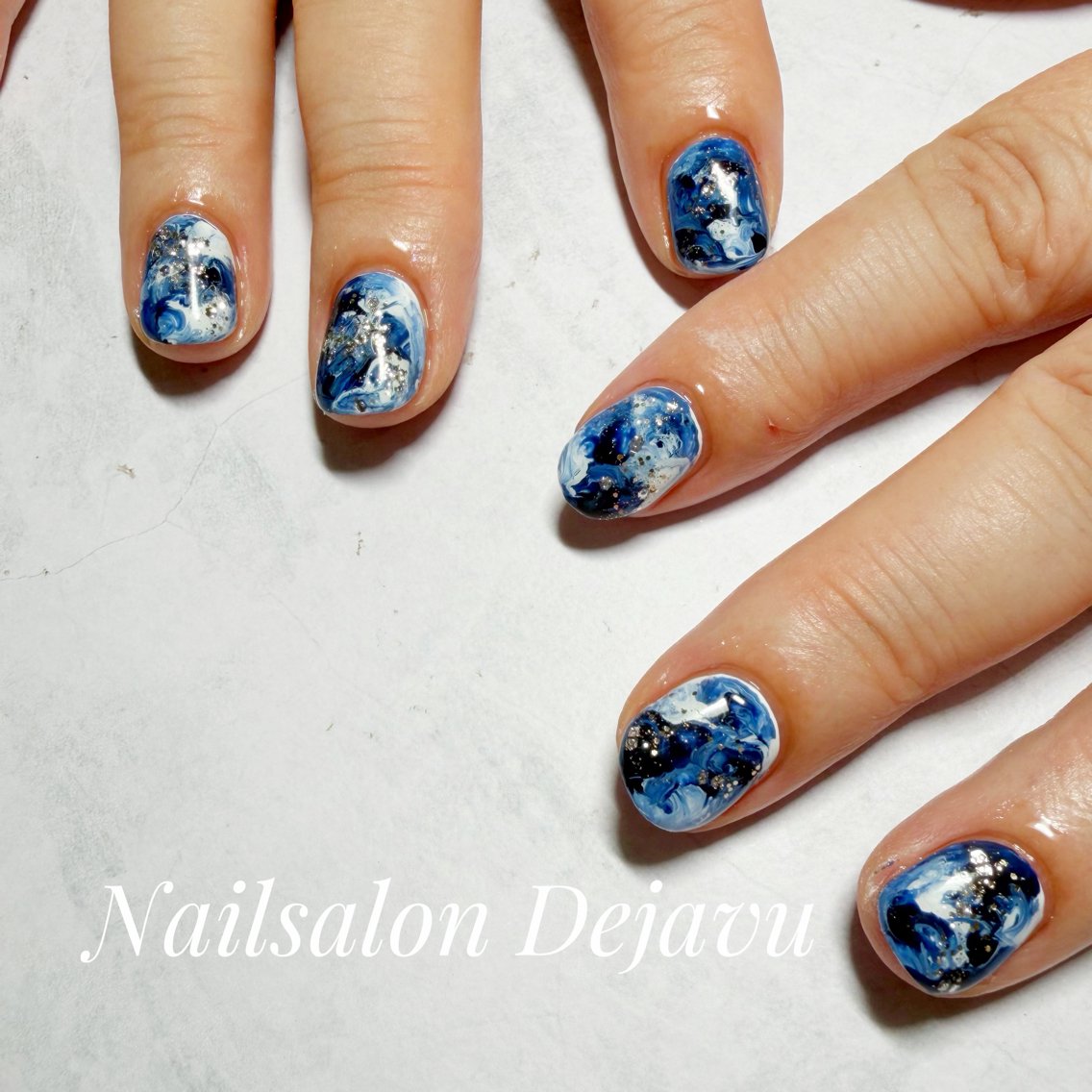 ネイル アートネイル 大理石ネイル(マーブル) ニュアンスネイル ハンドネイル Nail salon Dejavu 🌿のネイルデザイン