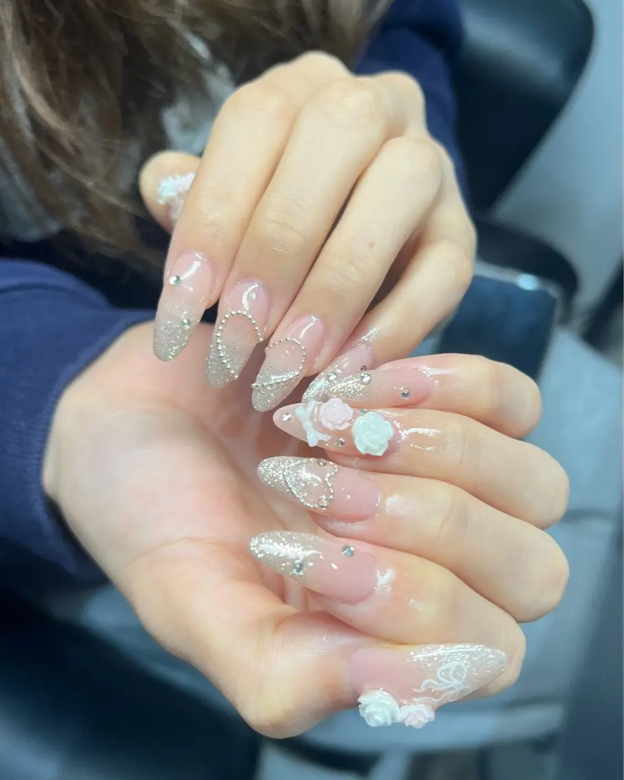 ネイル グラデーション ラメ(グリッター) ラメグラデーション ワンホンネイル ハンドネイル ☆kaho☆ 湘南 茅ヶ崎のネイルデザイン