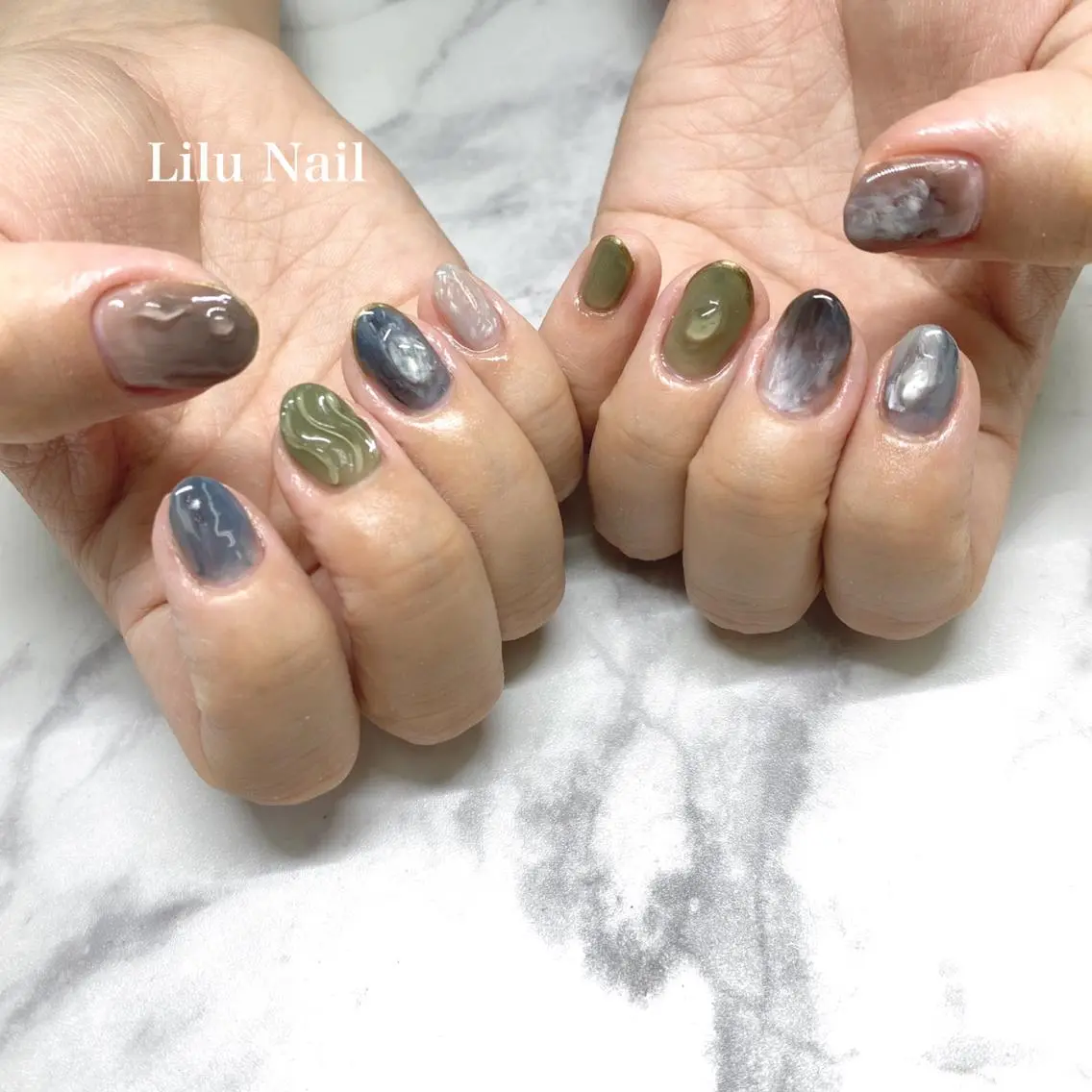 ネイル ニュアンスネイル モチの良さ◉ フィルインネイル♡のネイルデザイン