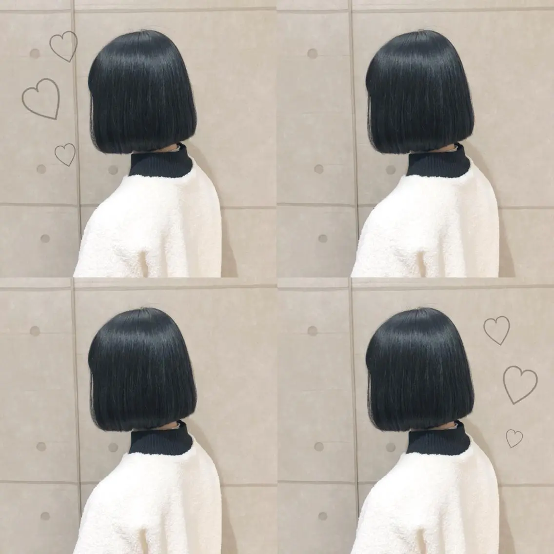 ショート カラー 黒髪 ブリーチ ブルーカラー ブルーブラック ブリーチなしカラー 韓国ヘア得意❤︎森澤 悠佳のヘアスタイル
