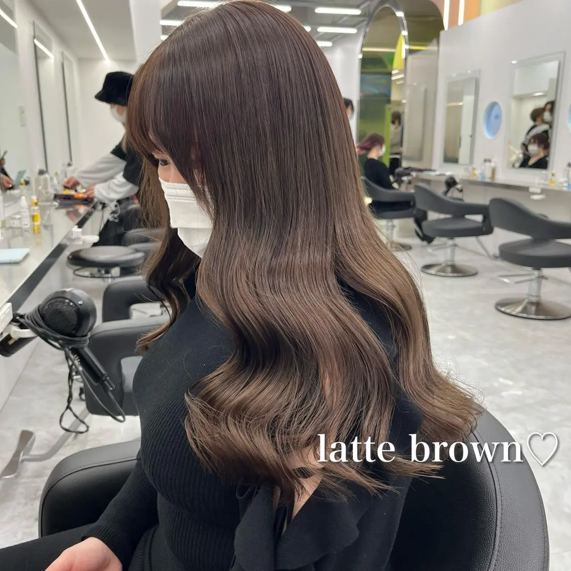ロング ヘアカラー トリートメント ヘッドスパ ヘアセット 🍒韓国暖色ヘア NO.1🍒🪽のヘアスタイル