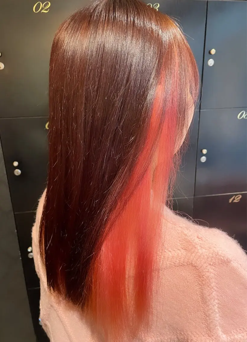セミロング カラー ヘアカラー トリートメント 💞暖色カラー 💞risaのヘアスタイル