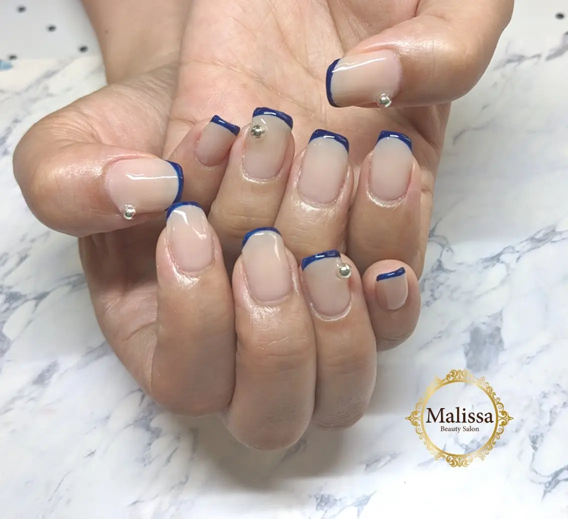 ネイル カジュアル シルバー Malissa　 スカルプ&深爪歓迎◎のネイルデザイン