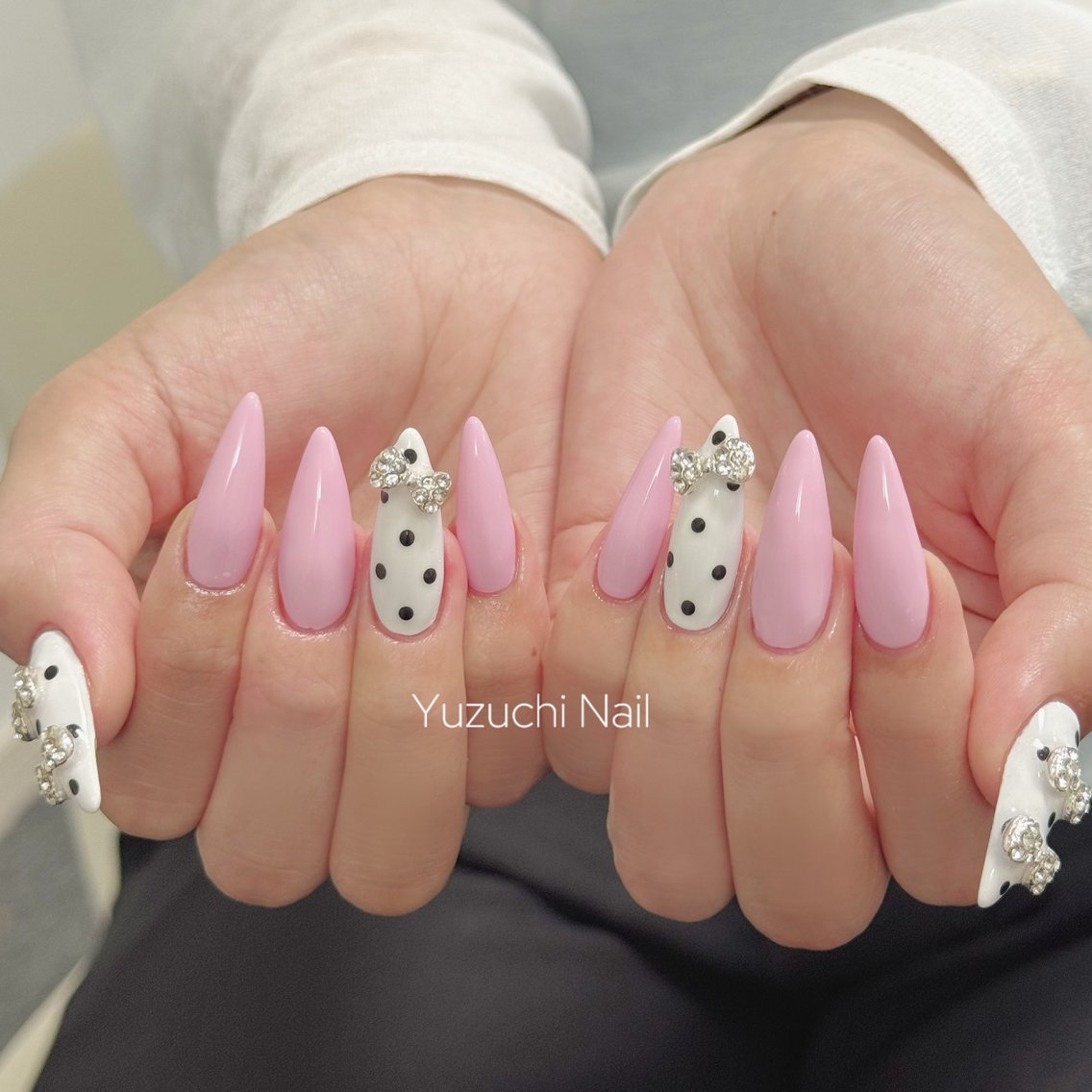ネイル 長さ出し キラキラネイル ハンドネイル Yuzuchi Nailのネイルデザイン