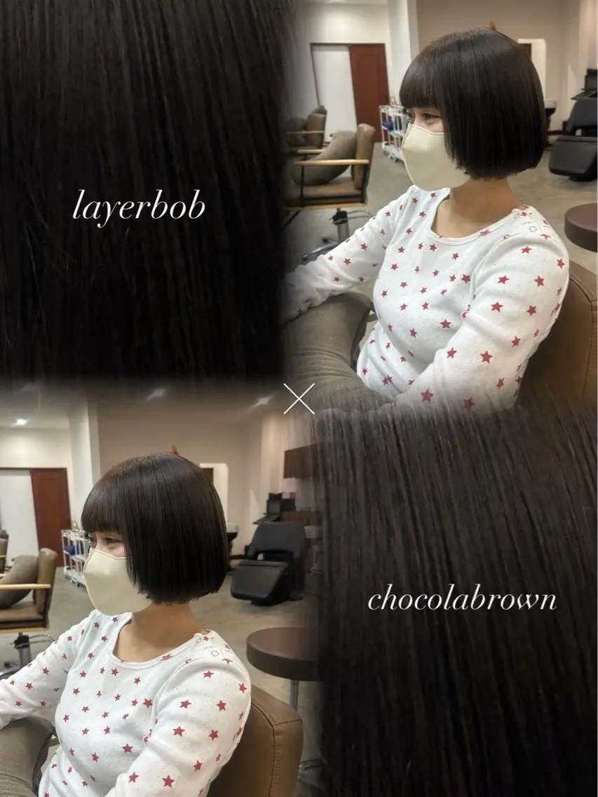ショート ボブレイヤー ボブ 顔周りカット レイヤーカット ayuna 海外スタイルのヘアスタイル